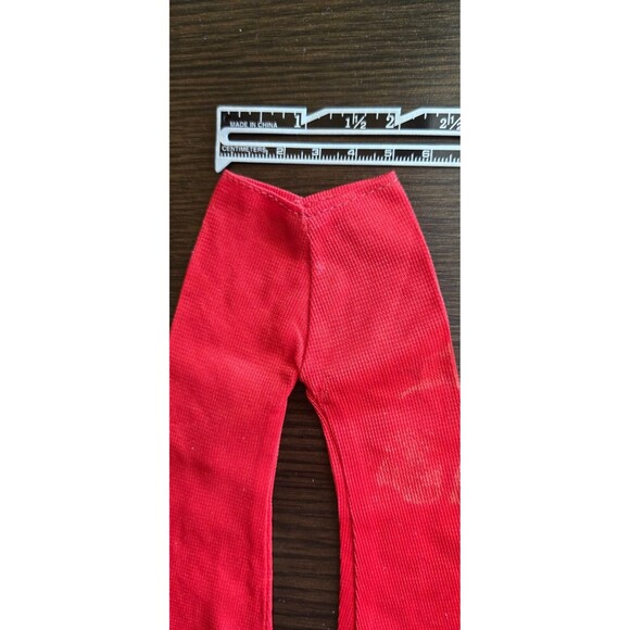 Vintage 1970s / 80s Barbie? Clone Mod Fashion Doll Pants Bottoms Red Flare Retro - Picture 5 of 5